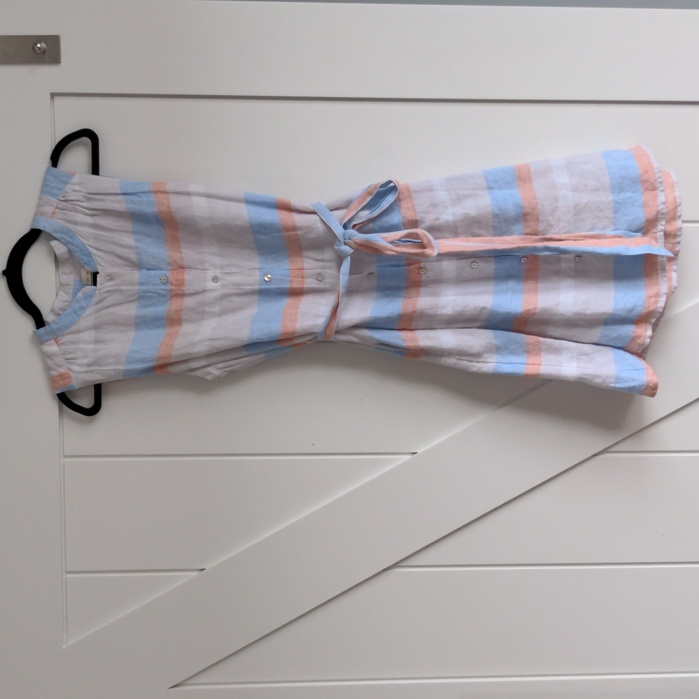 Women's Linen Mid Length Sleeveless Dress